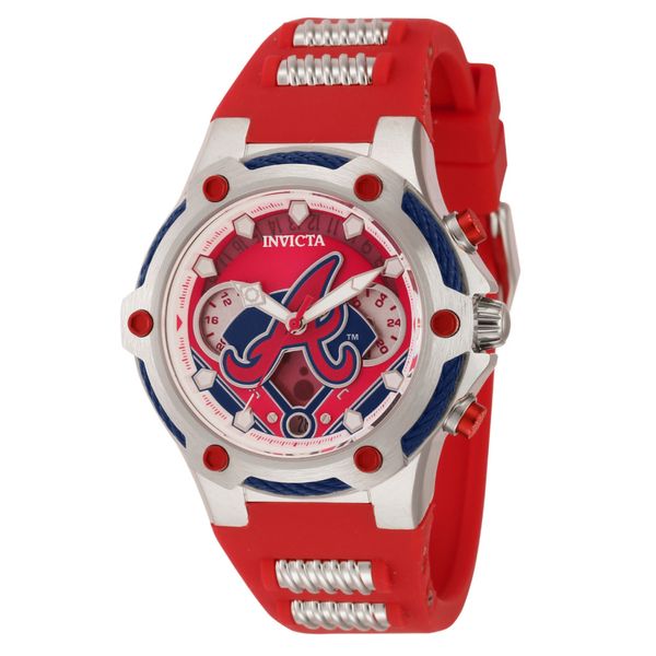 Relgio unissex MLB Atlanta Braves - 40 mm. Ao. Vermelho 43509, Invicta