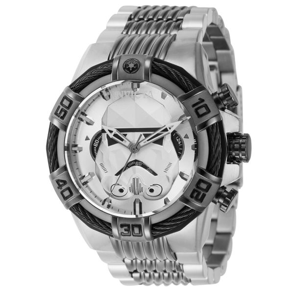1 EDIO LIMITADA  Relgio masculino Star Wars Stormtrooper  50 mm. Ao. Cinza 41327-N1, Invicta