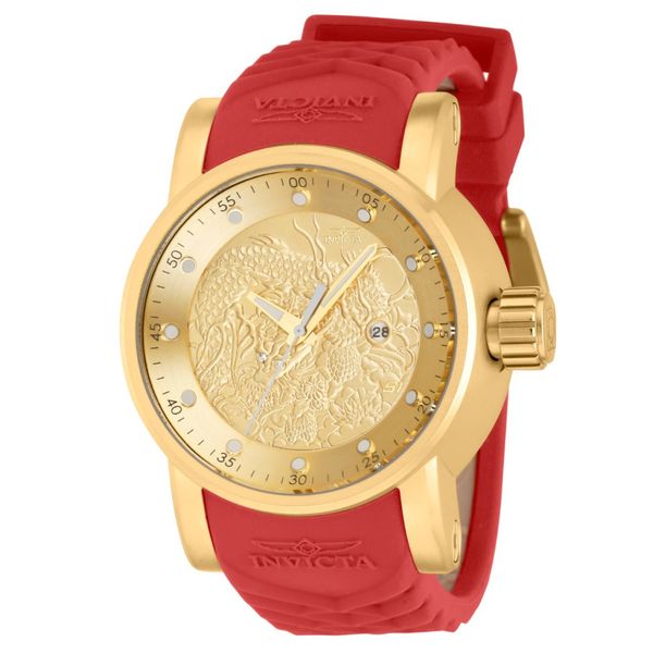 Relgio masculino S1 Dragon Yakuza - 48 mm. Vermelho. Bege 41140, Invicta