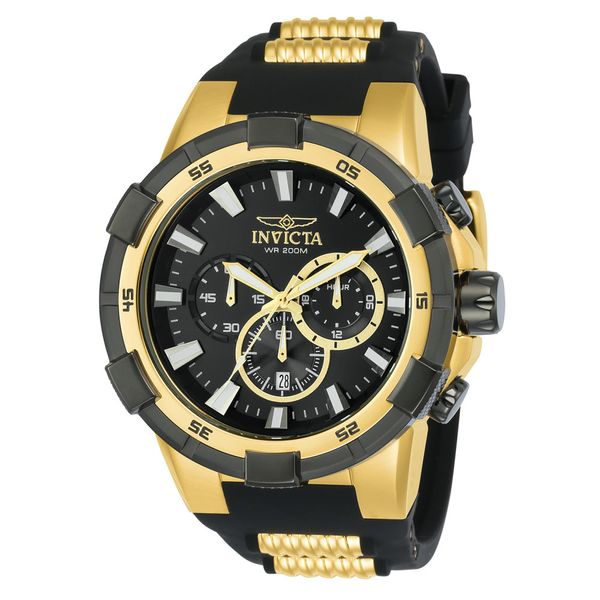 Relgio masculino aviador  51,5 mm. Ouro. Preto 23693, Invicta