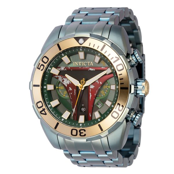 Relgio masculino Star Wars Boba Fett - 50 mm. Verde 43584, Invicta