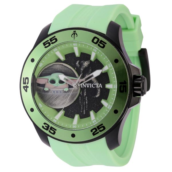 Relgio masculino Star Wars Grogu - 50 mm. Verde 43076, Invicta