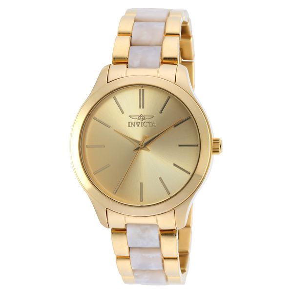 Relgio feminino anjo - 38 mm. Ouro. Prola 20496, Invicta