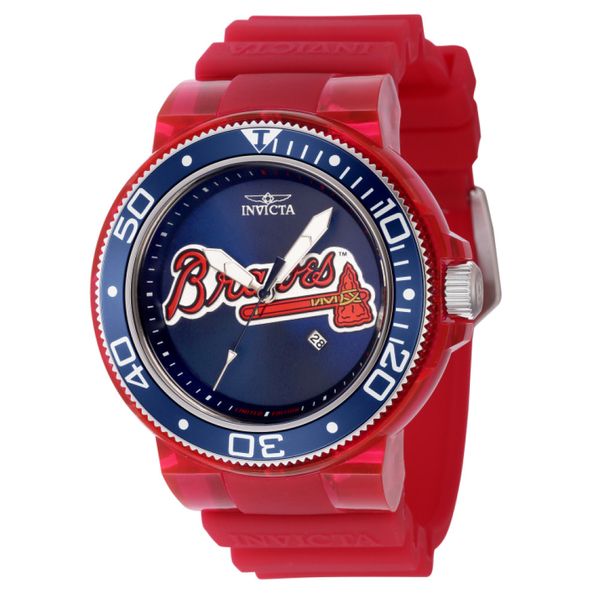 Relgio masculino MLB Atlanta Braves - 51,5 mm. Vermelho. Transparente 43140, Invicta
