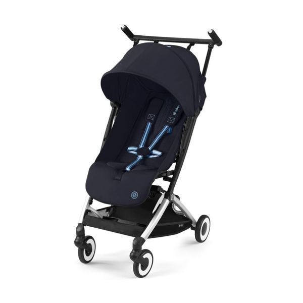 Carrinho de Bebê Ultracompacto com Suspensão Suave e Reclinação Ajustável com Uma Mão, Cybex Libelle, Azul Escuro