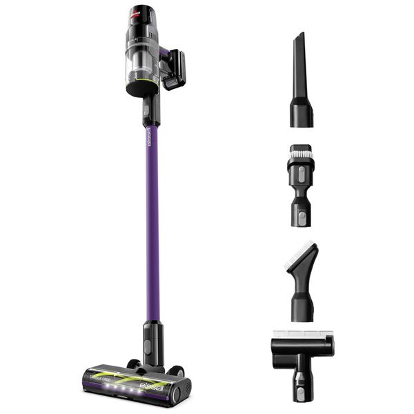 Aspirador de Pó sem Fio Leve com Bateria Removivel, 40 Min de Duração, 110V 300W BISSELL CleanView XR Pet, Roxo
