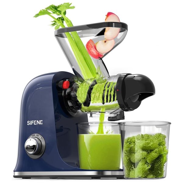 Centrifuga de Frutas com Função Reversa, Motor Silencioso e Mastigação Lenta, 110V 150W, SiFENE, Azul