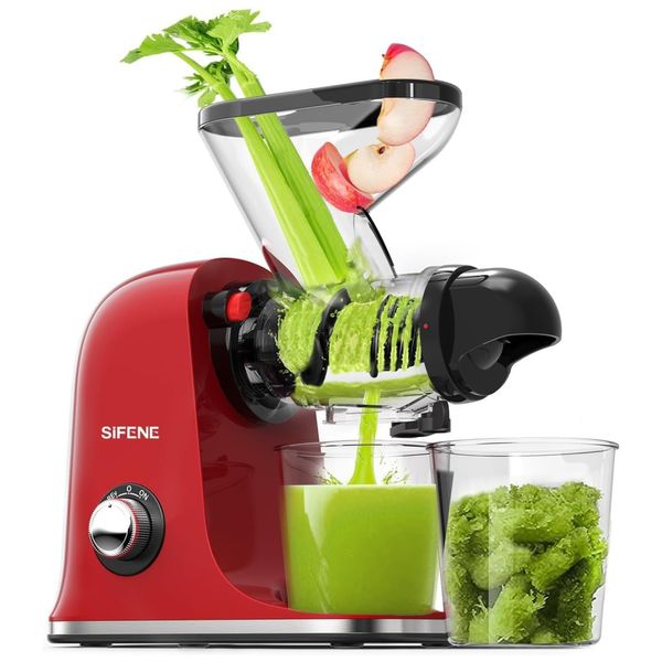 Centrifuga de Frutas com Função Reversa, Motor Silencioso e Mastigação Lenta, 110V 150W, SiFENE, Vermelha