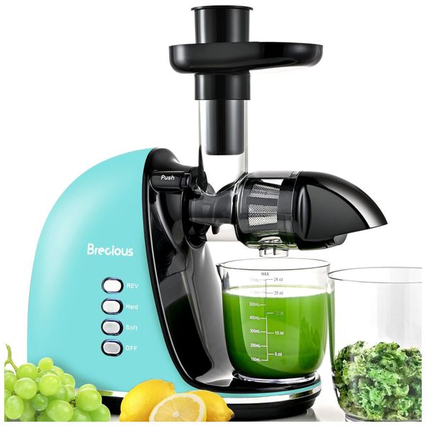 Centrifuga de Frutas com 2 Velocidades, Motor Silencioso e Função Reversa, 110V 150W, BRECIOUS, Azul