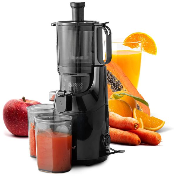 Centrifuga de Frutas com Motor Potente, Fácil de Limpar, Sem BPA e Resistente a Impactos, 110V 150W, Elite Gourmet, Preta