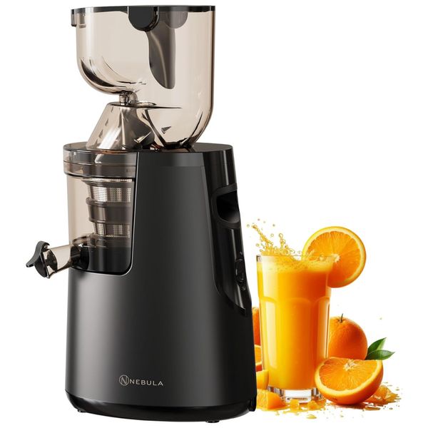 Centrifuga de Frutas com Calha de Alimentação Grande, Reversão Automática e Controle de Polpa, 110V 150W, Nebula, Preta