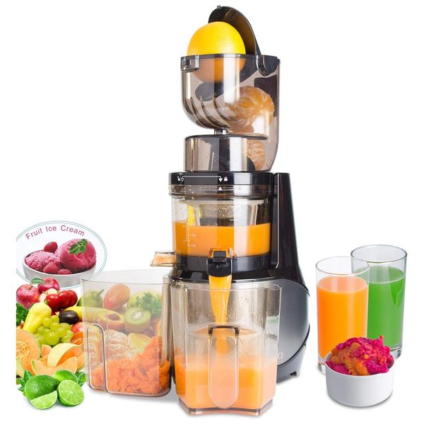 Centrifuga de Frutas com Baixa Velocidade, 3 Filtros e Calha Larga de 80mm, 110V 300W, VITALISCI, Prata