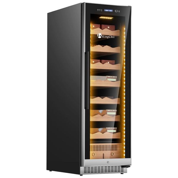 Umidor para Charutos Elétrico 425L com Capacidade para 2200 Charutos, Display Digital, Higrômetro de Gaveta e Sistema de Umidificação Integrado,