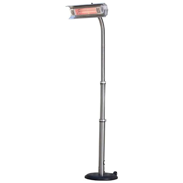 Aquecedor Externo Elétrico Infravermelho com Rodas, Proteção Contra Tombamento e Altura Ajustável, 110V 1500W, Fire Sense, Prata