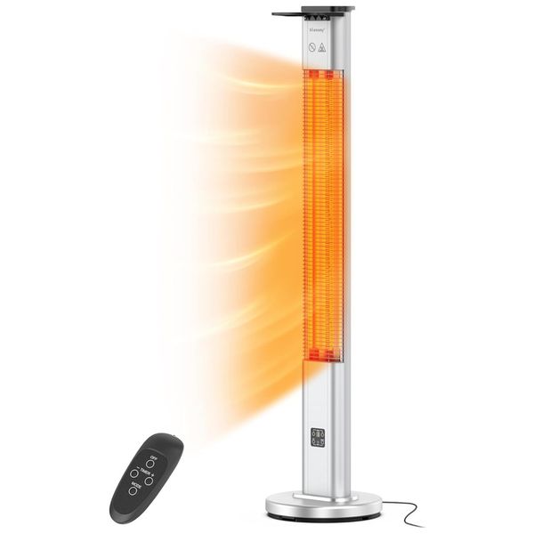 Aquecedor Externo Elétrico Infravermelho com IP65 à Prova D'água, 3 Modos de Aquecimento, Temporizador de 9H e Controle Remoto, 110V 1500W, Blessny,