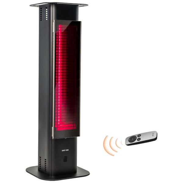 Aquecedor Externo Elétrico com Vidro Nano Cristal, 3 Modos de Aquecimento, Proteção Contra Tombamento e Superaquecimento, 110V 1500W, EAST OAK, Preto