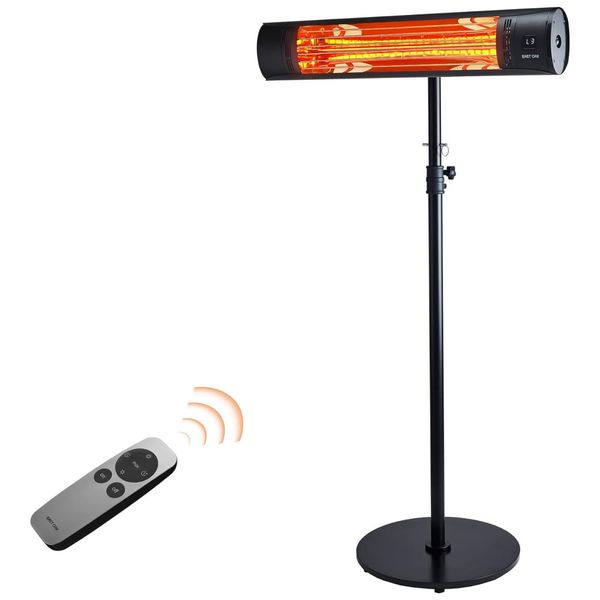 Aquecedor Externo Elétrico com Vidro Nano 3 Modos de Aquecimento, à prova d'água IP65, Proteção Contra Tombamento e Superaquecimento, 110V 1500W,
