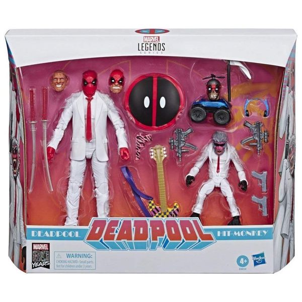 Deadpool e Hit-Monkey Colecionável, Marvel Comics Aniversário de 80 Anos, Escala Vintage