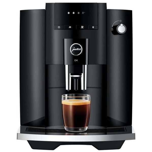 Máquina de Café Expresso Automática com Moedor Embutido, Funções de Pré-Seleção e Visor em LED, 110V 1450W, Jura E4, Preta