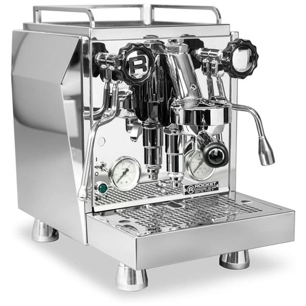 Máquina de Café Expresso em Aço Inoxidável com Controlador PID e Capacidade 2,5L, 110V 1200W, Rocket Espresso Milano Giotto Time V, Prata