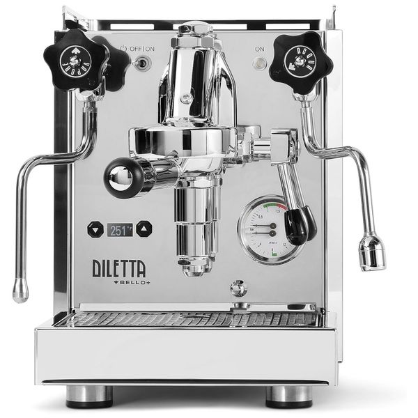 Máquina de Café Expresso em Aço Inoxidável com Controle de Temperatura PID e Modo Ecológico de Baixo Consumo, 110V 1500W, Diletta Bello, Prata