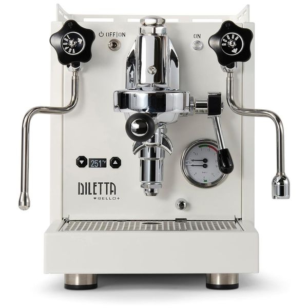 Máquina de Café Expresso em Aço Inoxidável com Controle de Temperatura PID e Modo Ecológico de Baixo Consumo, 110V 1500W, Diletta Bello, Branca