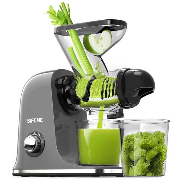 Centrifuga de Frutas e Legumes com Calha de Alimentação Dupla para Alto Rendimento, 110V 150W, SIFENE, Cinza