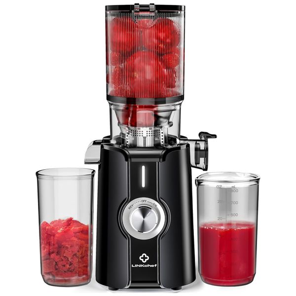 Centrifuga de Frutas com Calha de Alimentação de 10 cm e Fácil de Limpar, 110V  200W, LINKChef, Preta