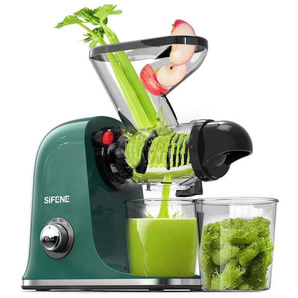 Centrifuga de Frutas com Calha de Alimentação Dupla e Motor Silencioso, 110V 150W, SIFENE, Verde