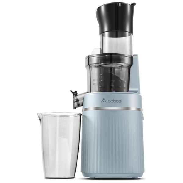 Centrifuga de Frutas 2 em 1 Faz Sorvete de Frutas com Calha de Alimentação Grande, Fácil Limpeza e Autoalimentação, 110V 200W, AAOBOSI, Azul
