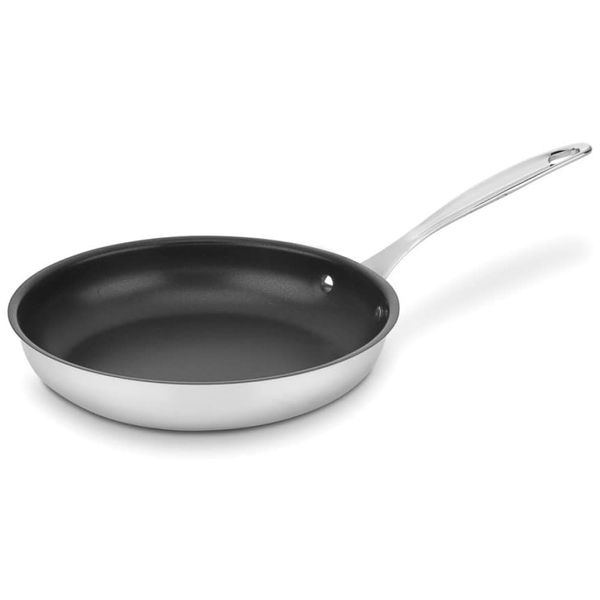 Frigideira Antiaderente em Aço Inoxidável de 25 cm, Pode ser Lavável na Máquina de Lavar Louça, Cuisinart Chef's-Classic 722-24NS