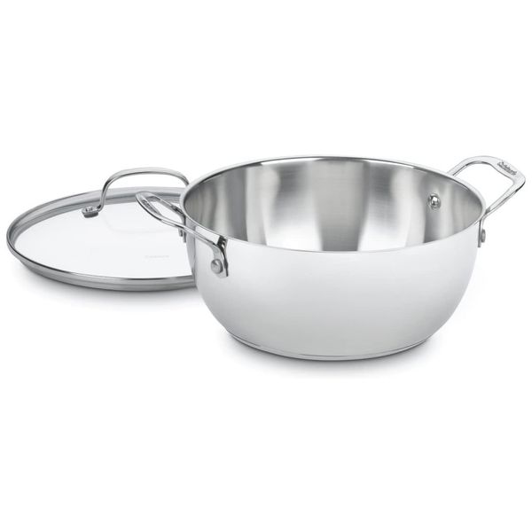 Panela Multiuso em Aço Inoxidável 5,2L com Tampa de Vidro, para Versatilidade e Qualidade em Sua Cozinha, Cuisinart 755-26GD, Prata