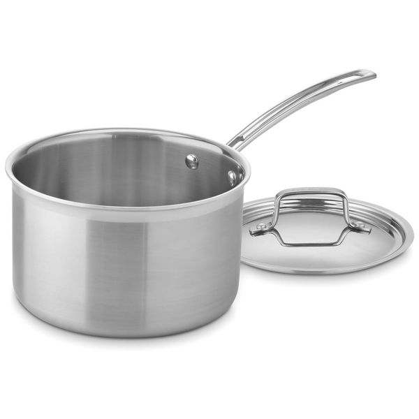Panela em Aço Inoxidável com Tampa e Capacidade de 3,7L, Cuisinart Multiclad Pro MCP194-20N, Prata