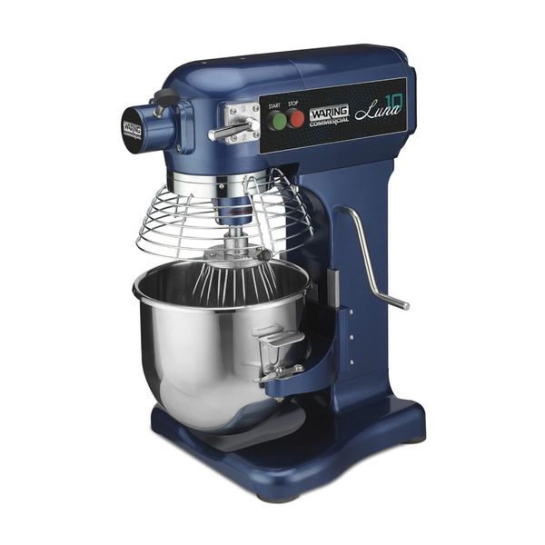 Batedeira Planetária Profissional de Bancada com Capacidade de 9,4L, 3 Velocidades e Tigela de Aço Inoxidável, 110V 450W, Waring WSM10L, Azul