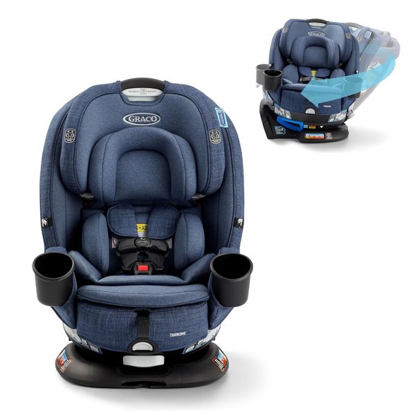 Cadeira de Bebe para Carro 3 em 1 com Rotação de 360°, Reforço de Encosto Alto, para Recém-Nascidos e Crianças de Até 45kg, Graco Turn2Me, Azul