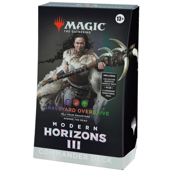 Magic: The Gathering Modern Horizons 3, Deck de Comandante Overdrive do Cemitério, com 100 Cartas, Pacote de Amostra de 2 Boosters de Colecionador e
