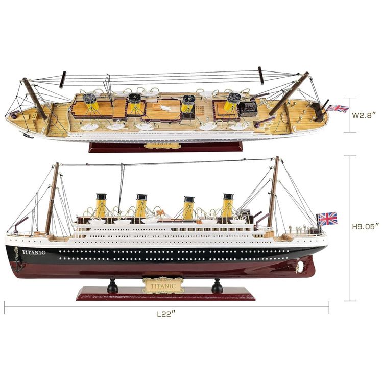 Barco-Decorativo-Titanic-de-Madeira-Imagem-1