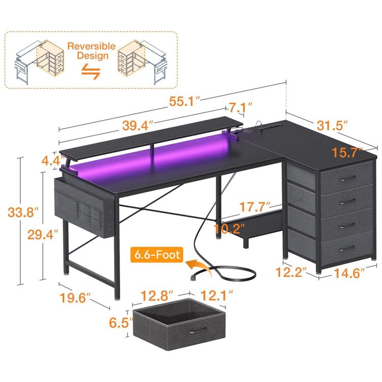 Mesa-Gamer-55--139-cm-com-4-Gavetas-Imagem-2