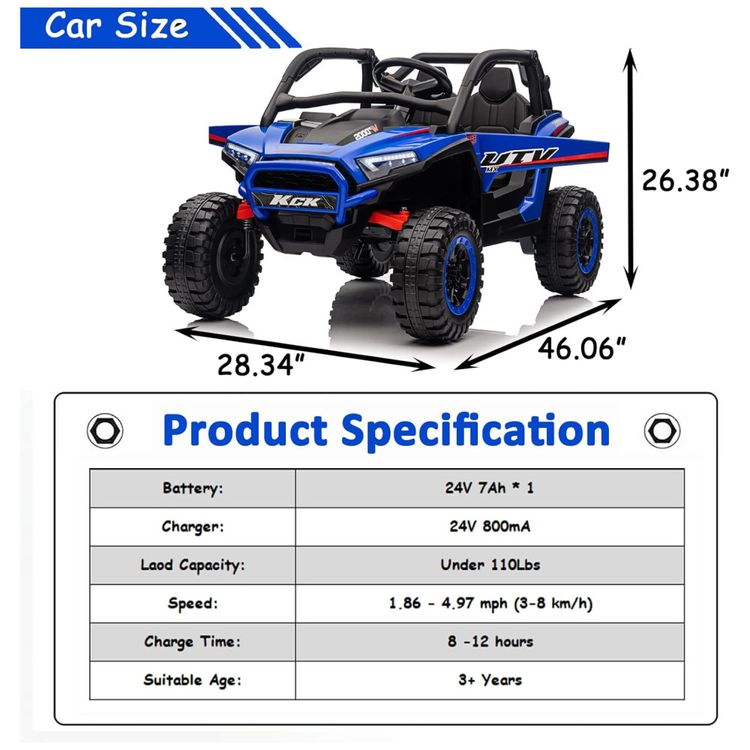 Carro-Eletrico-Infantil-Jeep-UTV-com-Controle-Remoto-Luz-Imagem-5