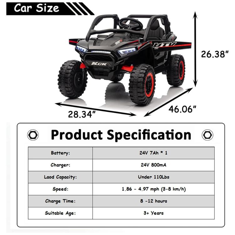 Carro-Eletrico-Infantil-Jeep-UTV-com-Controle-Remoto-Luz-Imagem-5