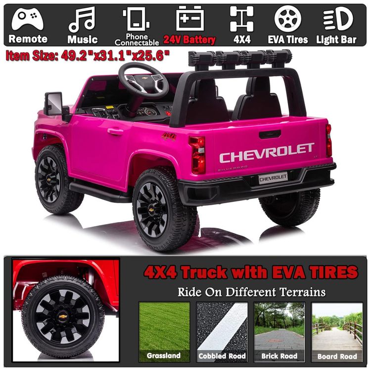 Carro-Eletrico-Infantil-Chevrolet-Silverado-com-Controle-Imagem-3