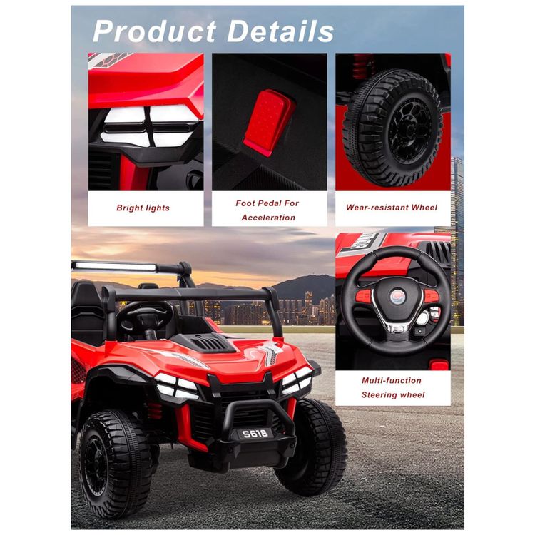 Carro-Eletrico-Infantil-com-Controle-Remoto-2-Cintos-de-Imagem-1