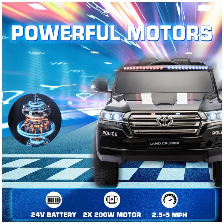 Carro-Eletrico-Infantil-de-Policia-com-Controle-Remoto-Imagem-2