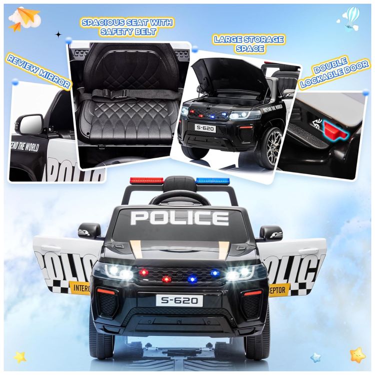 Carro-Eletrico-Infantil-de-Policia-com-Controle-Remoto-Imagem-3