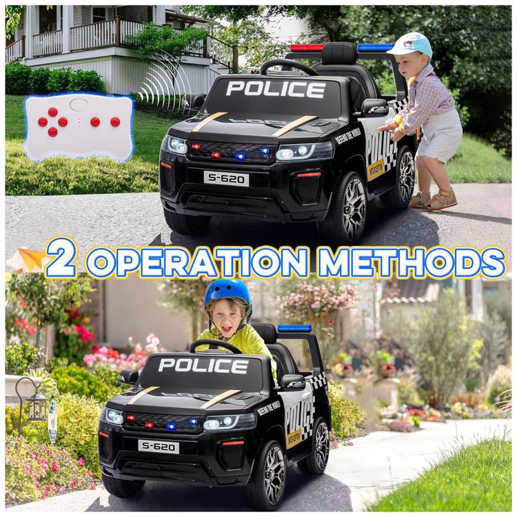Carro-Eletrico-Infantil-de-Policia-com-Controle-Remoto-Imagem-6