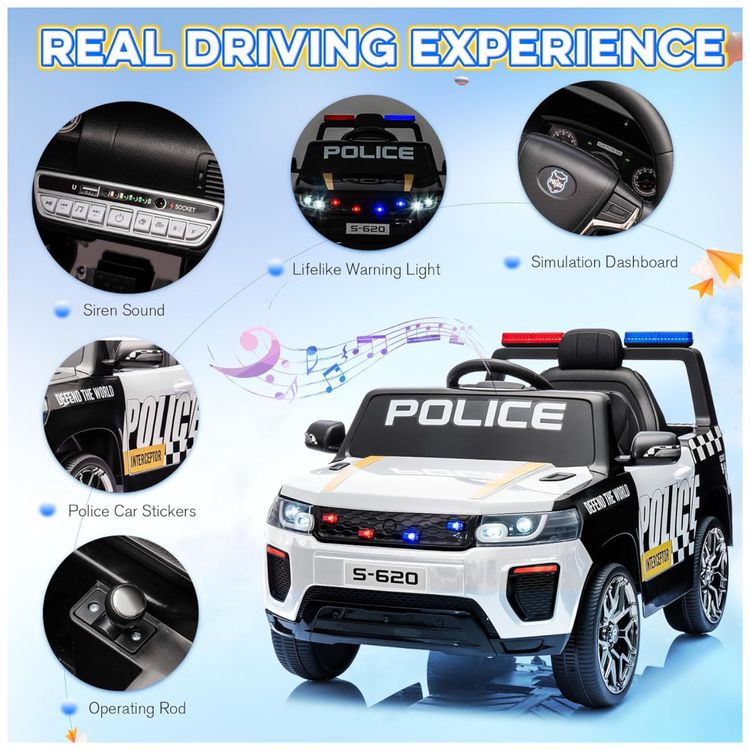 Carro-Eletrico-Infantil-de-Policia-com-Controle-Remoto-Imagem-2