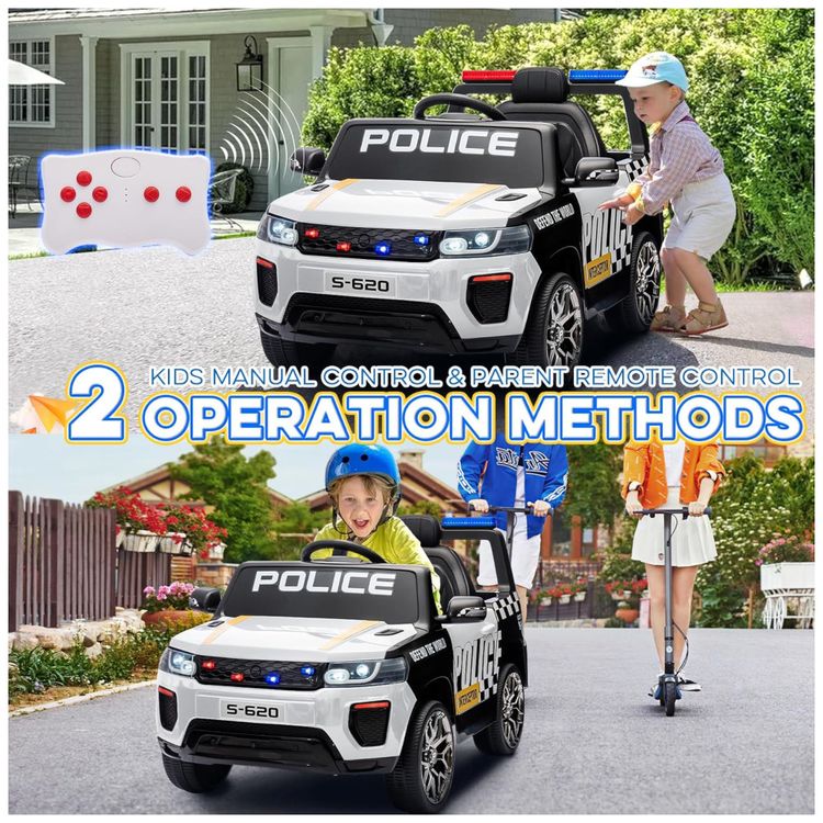 Carro-Eletrico-Infantil-de-Policia-com-Controle-Remoto-Imagem-6