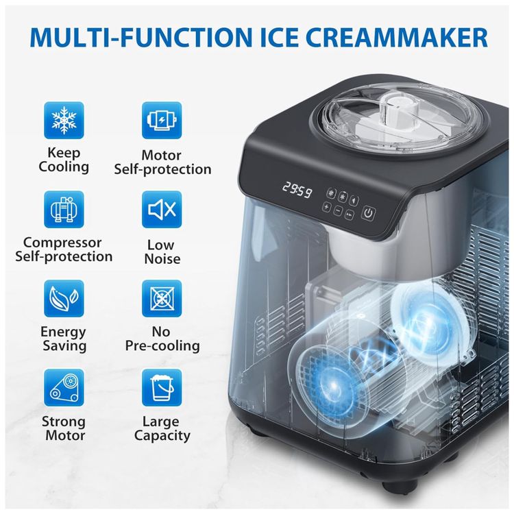 Maquina-de-Sorvete-Automatica-12L-com-3-Modos-Facil-de-Imagem-1