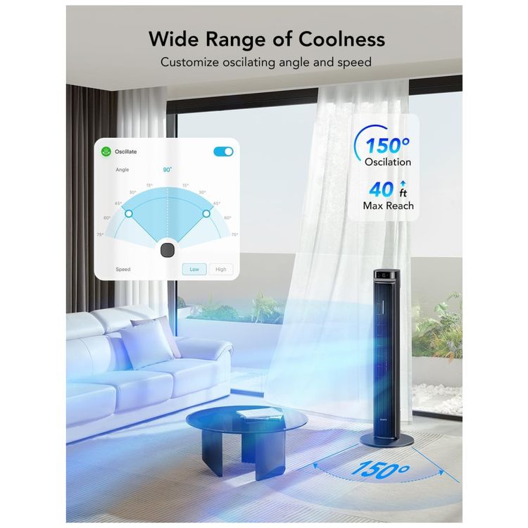 Ventilador-de-Torre-com-Temporizador-de-24H-Silencioso-Imagem-2