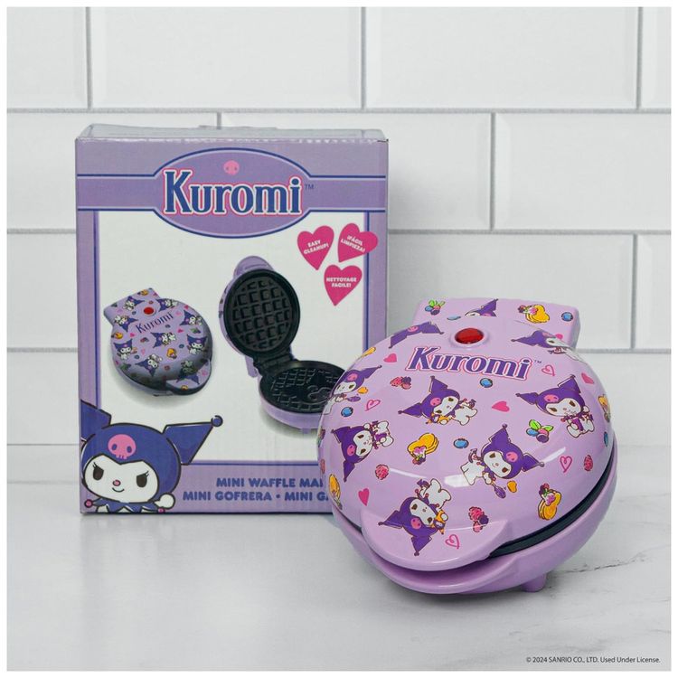 Mini-Maquina-de-Waffle-Tema-Hello-Kitty-Kuromi-com-Imagem-4